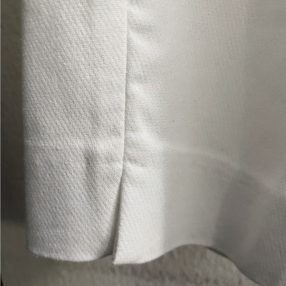 Sz XL ZARA White Trousers Slacks Garterized at the back white elastic waist &blk - Picture 7 of 12